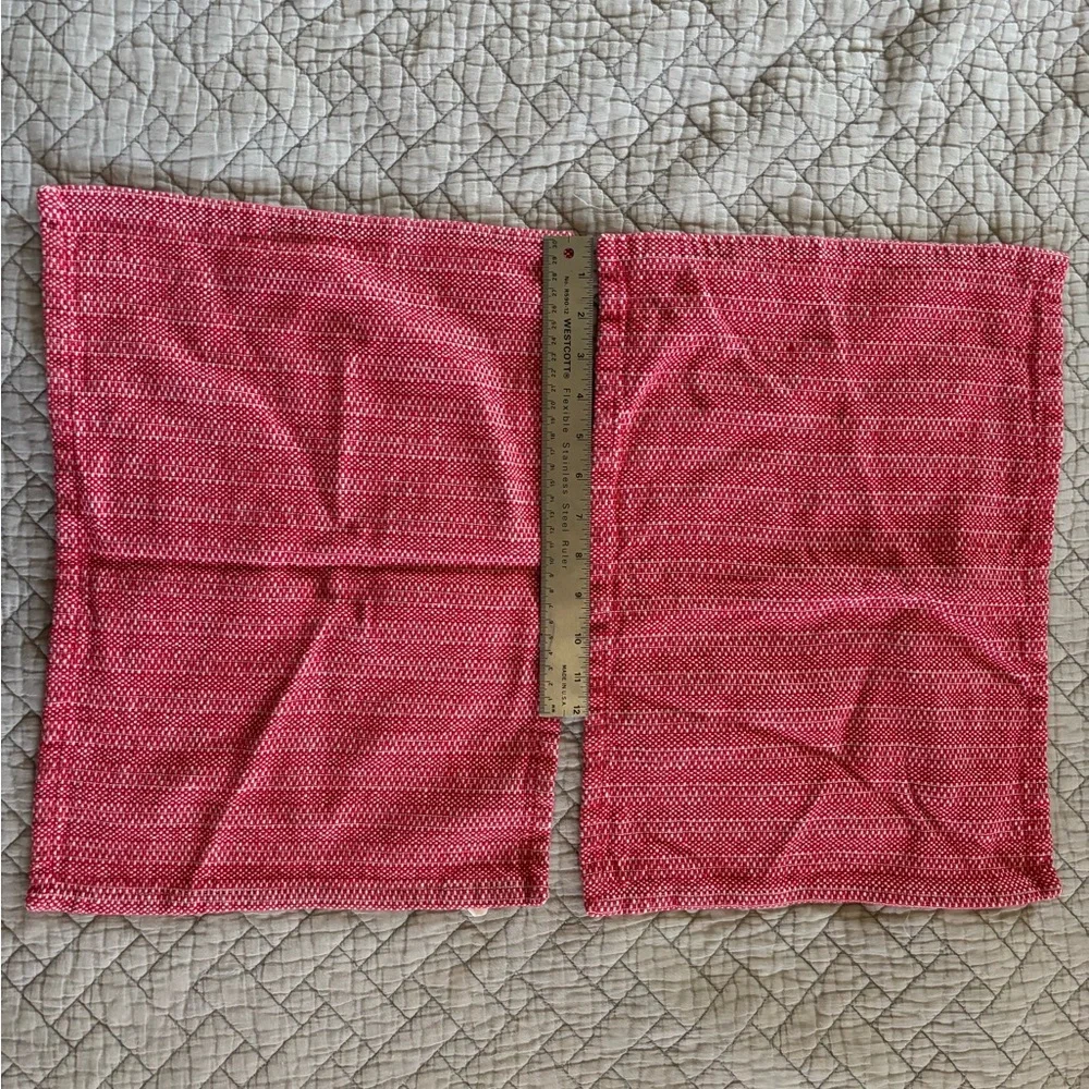 Set of 2 Red and White Pier One Imports Place Mats